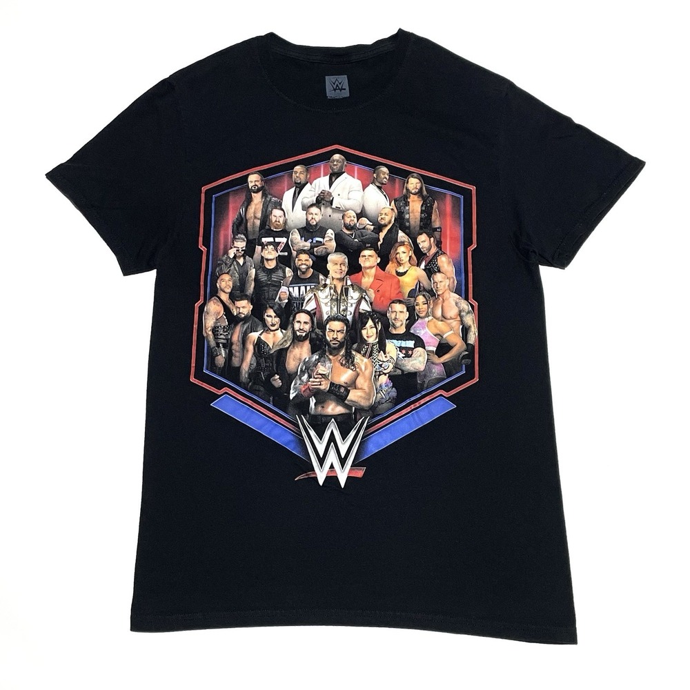 WWE Authentic 2024 Tour I Was There Roster T-shirt Mens Medium Double-Sided